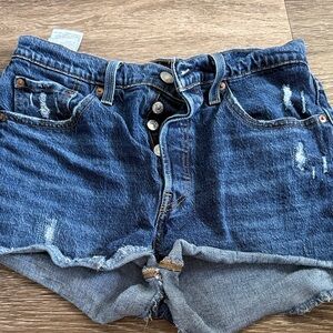 Levi's Blue Denim Cutoff Shorts